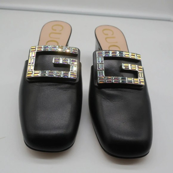NEW Gucci Madelyn Mules Black Crystal Size 38 - Picture 4 of 6
